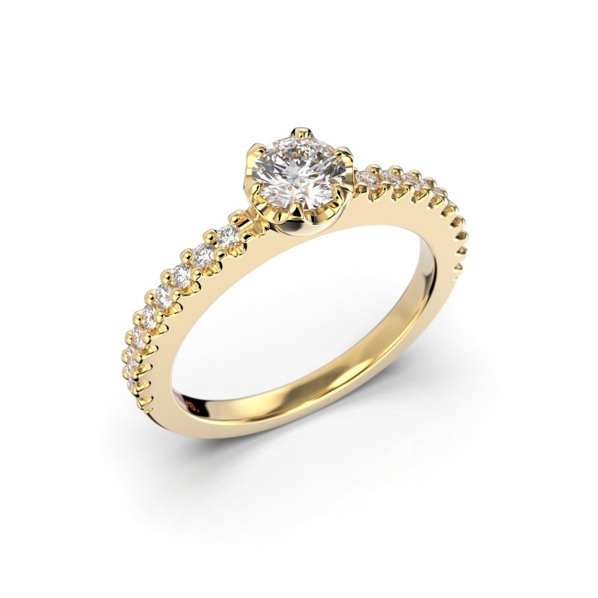 Festive Juliette timanttisormus, keltakulta 517-058-KK