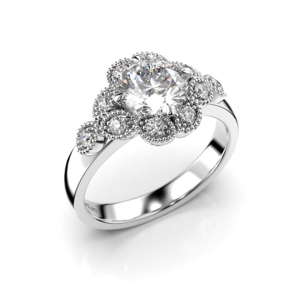 Festive Lotus Superior timanttisormus, platina 524-045-PT