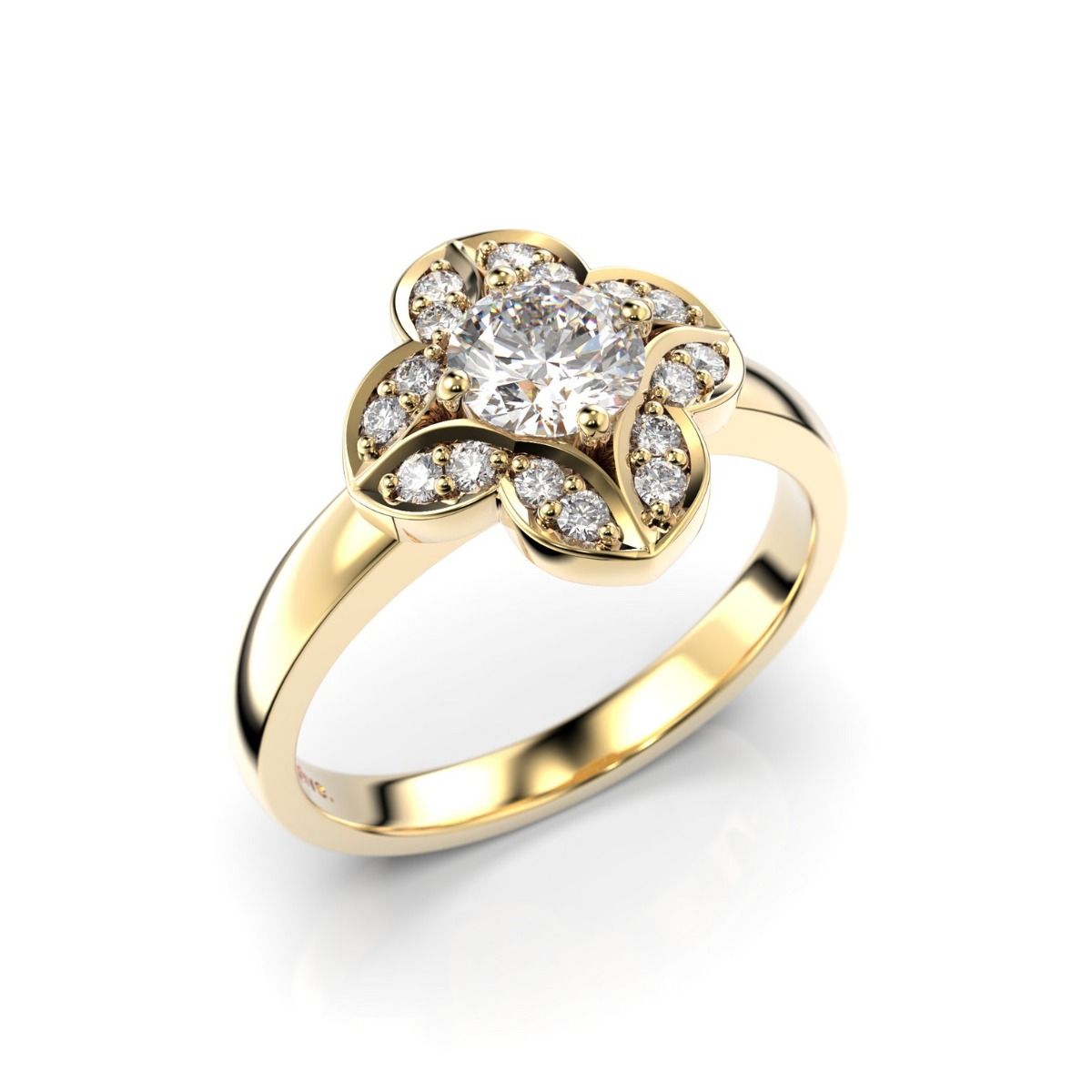 Festive Magnolia timanttisormus, keltakulta 527-061-KK