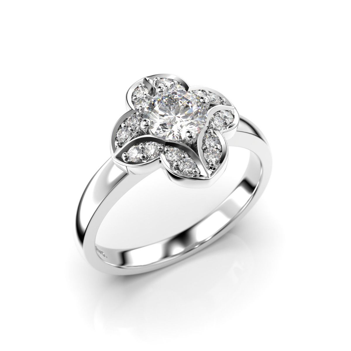 Festive Magnolia timanttisormus, platina 527-061-PT