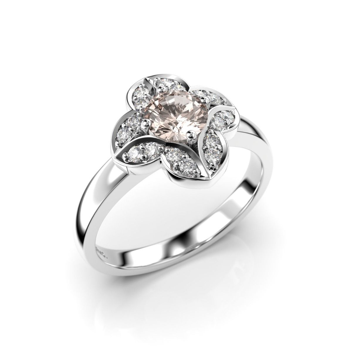 Festive Magnolia Morganiitti timanttisormus, platina 527-061M-PT