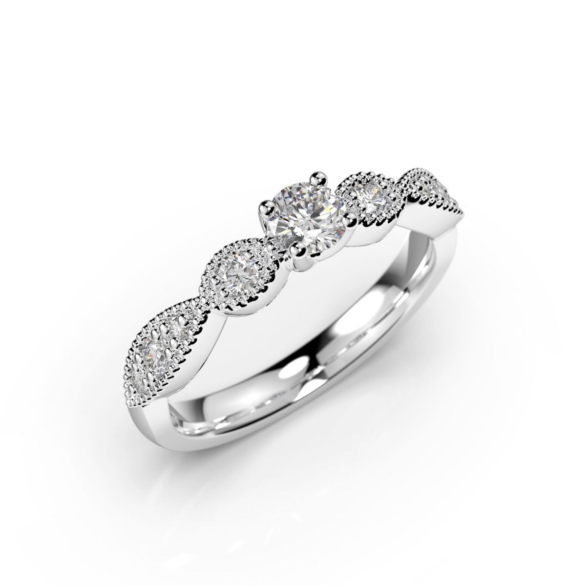 Festive Esther timanttisormus, platina 530-035-PT