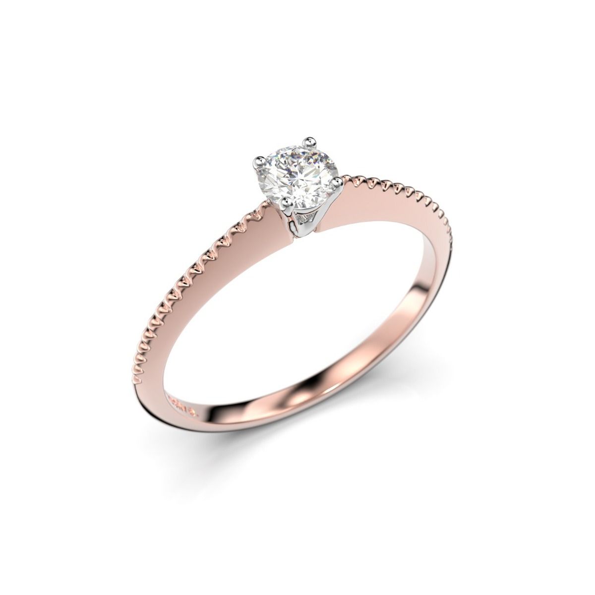 Festive Larissa timanttisormus, puna- ja valkokulta 555-020-PV