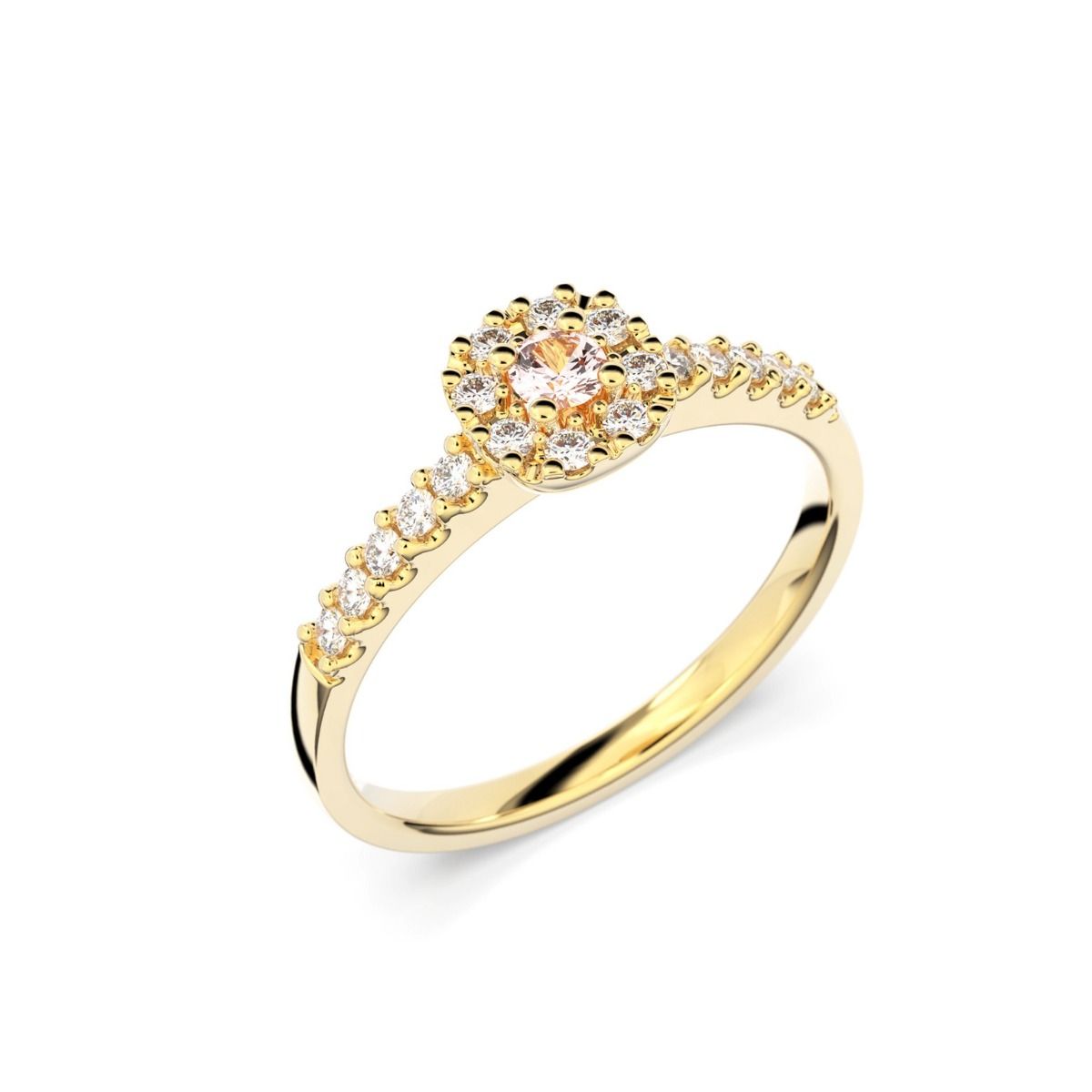 Festive Jasmin Morganiitti timanttisormus, keltakulta 561-025M-KK