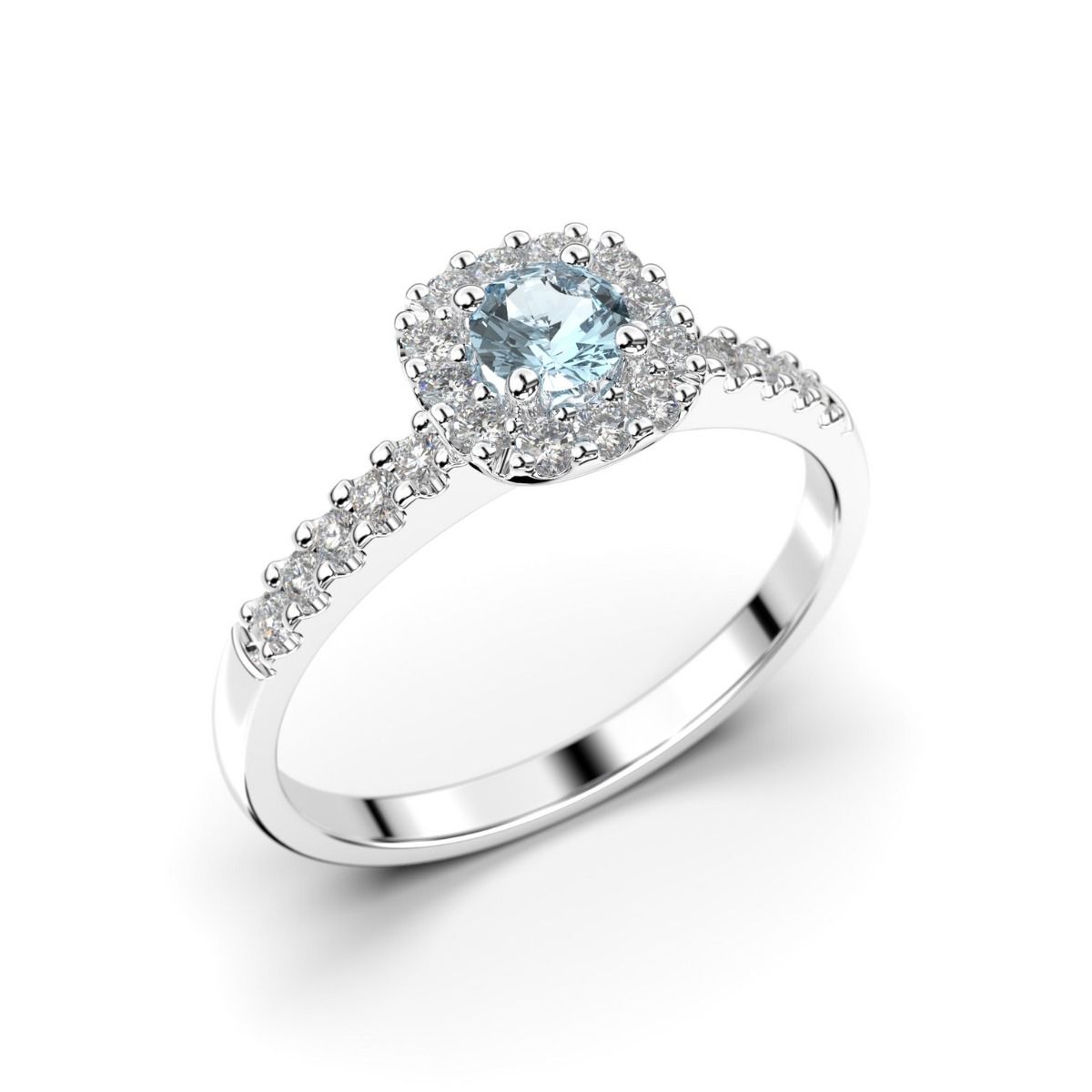 Festive Janette Akvamariini timanttisormus, platina 566-040A-PT