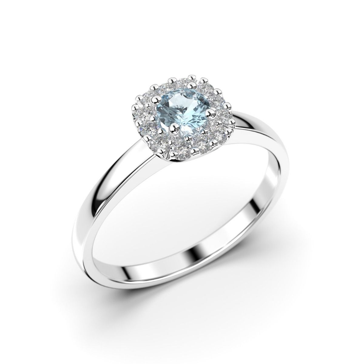 Festive Janette Akvamariini timanttisormus, platina 567-030A-PT