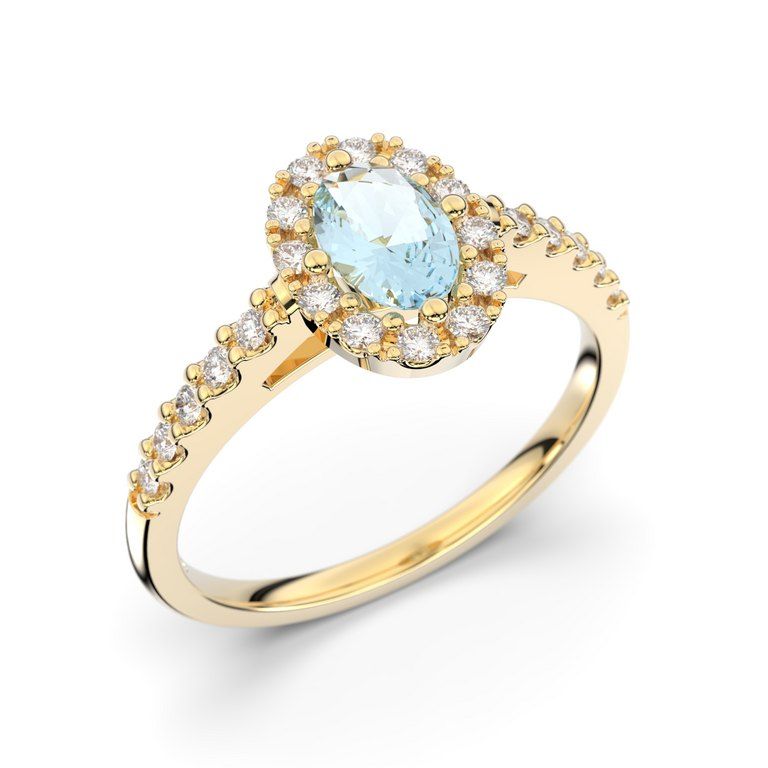 Festive Evelyn timanttisormus / akvamariini 577-072A-KK