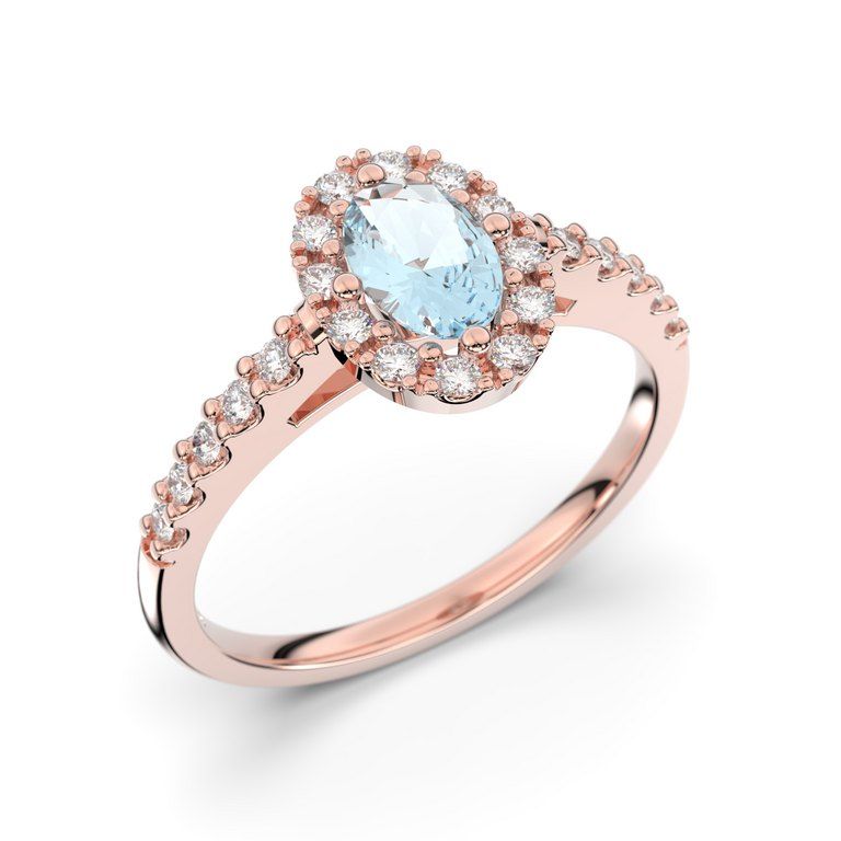 Festive Evelyn timanttisormus / akvamariini 577-072A-PK