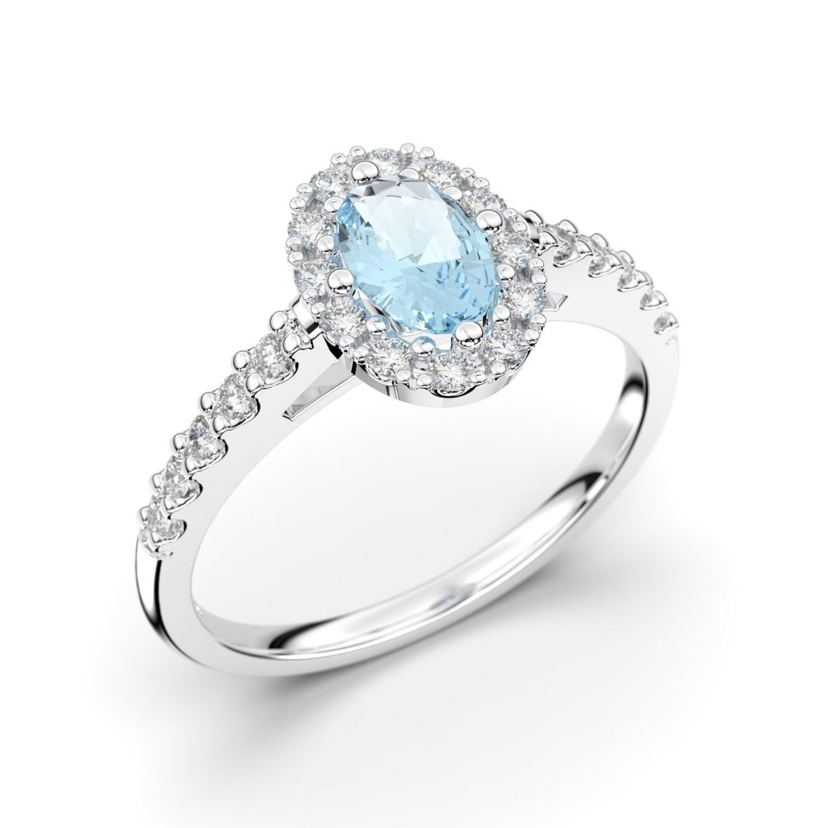 Festive Evelyn Akvamariini timanttisormus, platina 577-072A-PT