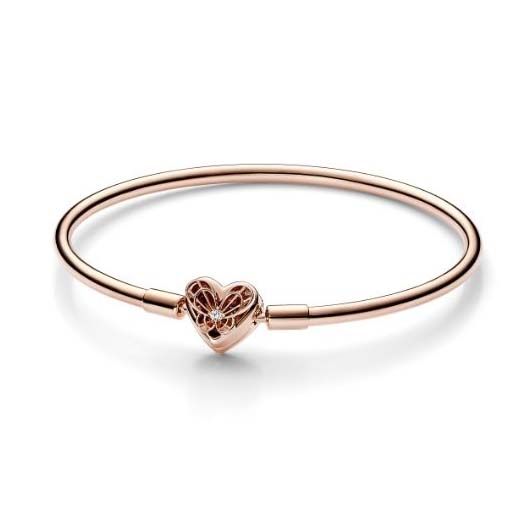 Pandora Moments Heart & Butterfly Bangle Armband 19 cm 582594C01-19