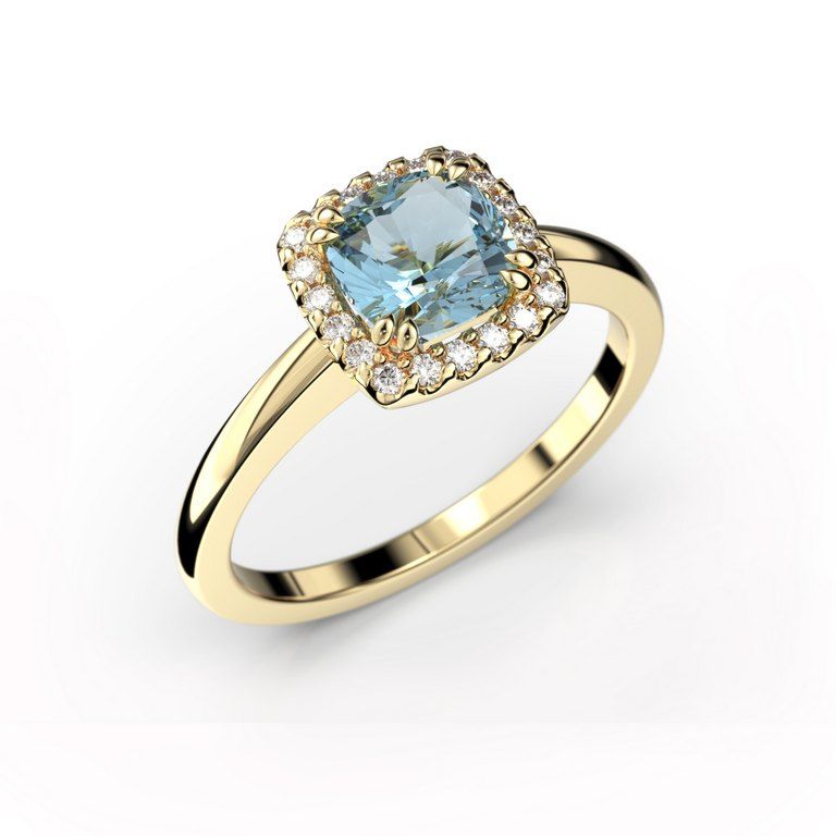 Festive Elsa timanttisormus / akvamariini 587-090A-KK