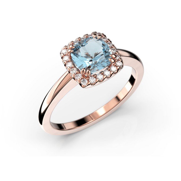 Festive Elsa timanttisormus / akvamariini 587-090A-PK