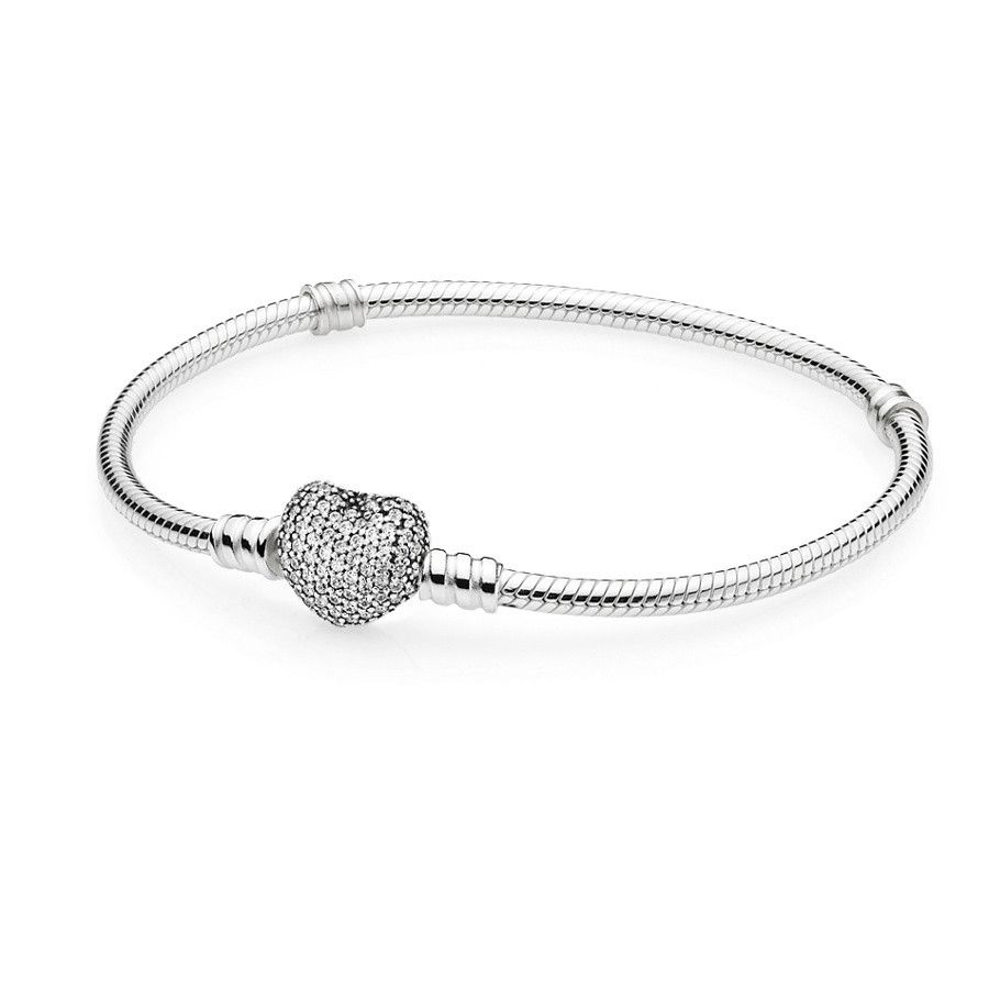 Pandora Pave Heart Clasp Armband 18 cm 590727CZ