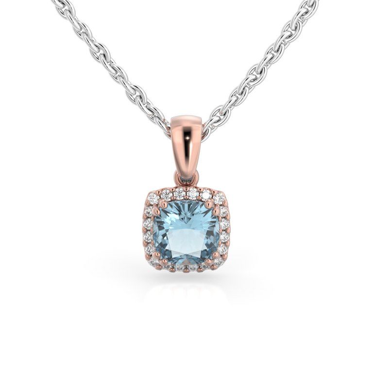 Festive Elsa Timantti-akvamariiniriipus 14k punakulta 592-090A-PK