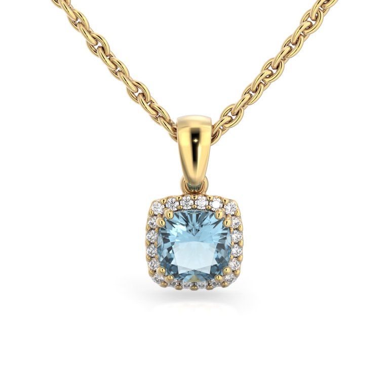 Festive Elsa Timantti-akvamariiniriipus keltakulta 592-090A-KK