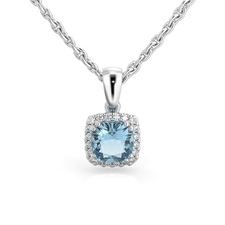 Festive Elsa Timantti-akvamariiniriipus valkokulta 592-090A-VK