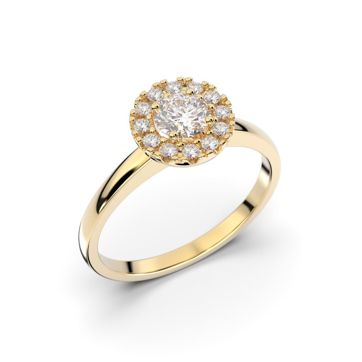 Festive Isabella timanttisormus, keltakulta 594-042-KK