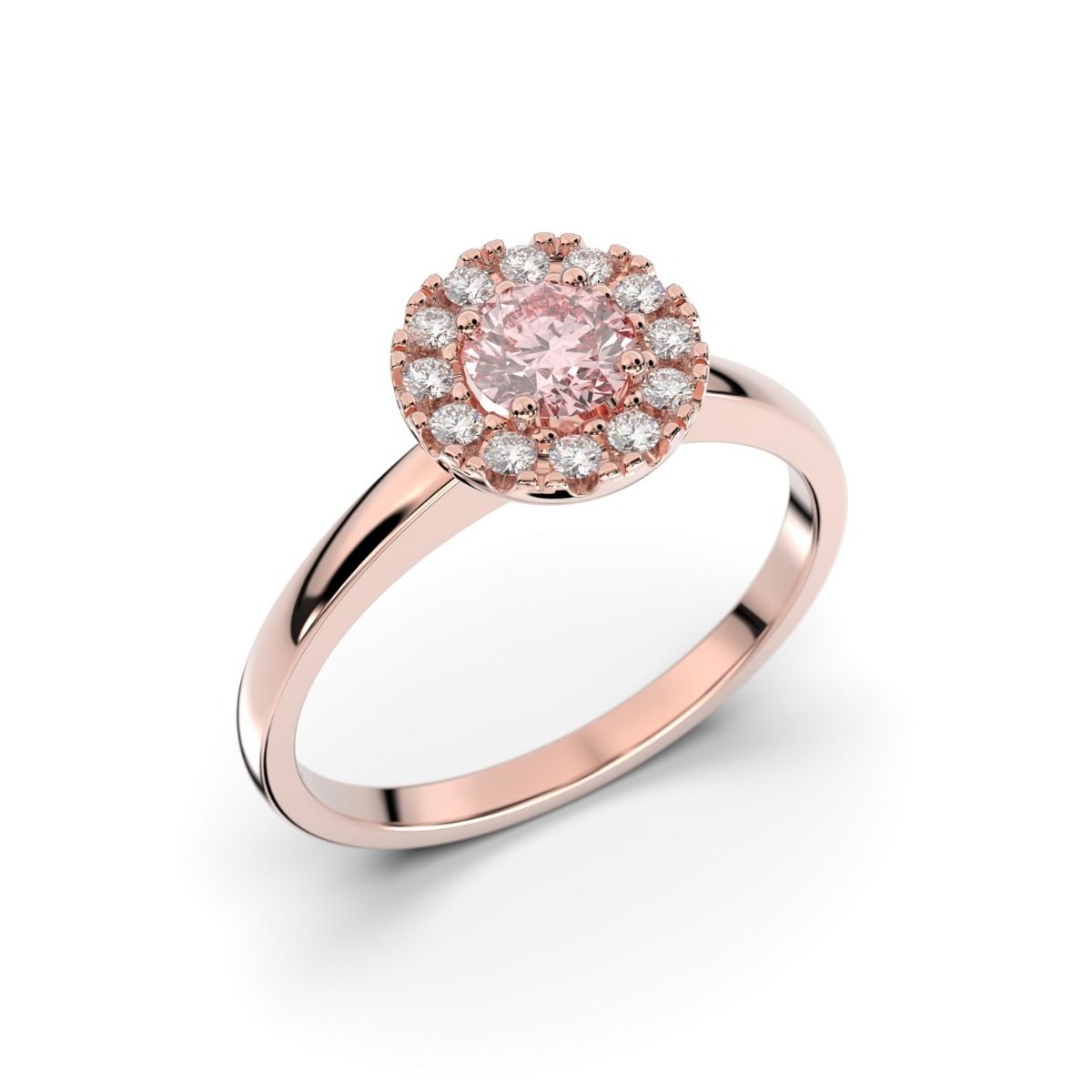 Festive Isabella Morganiitti timanttisormus, punakulta 594-042M-PK