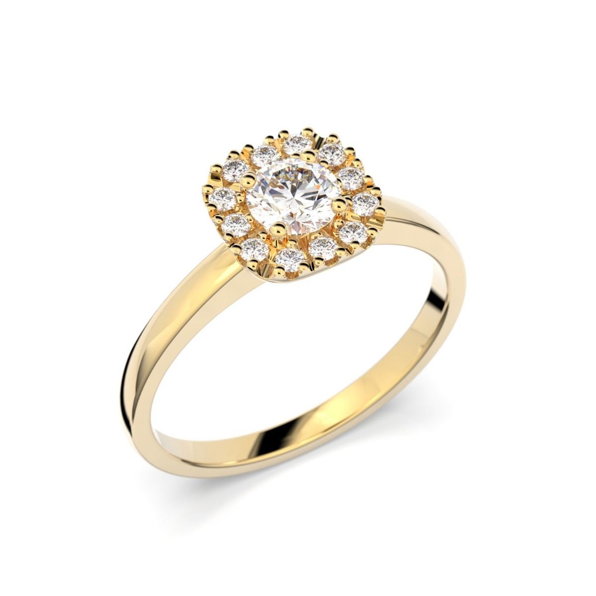 Festive Josefiina timanttisormus, keltakulta 596-042-KK