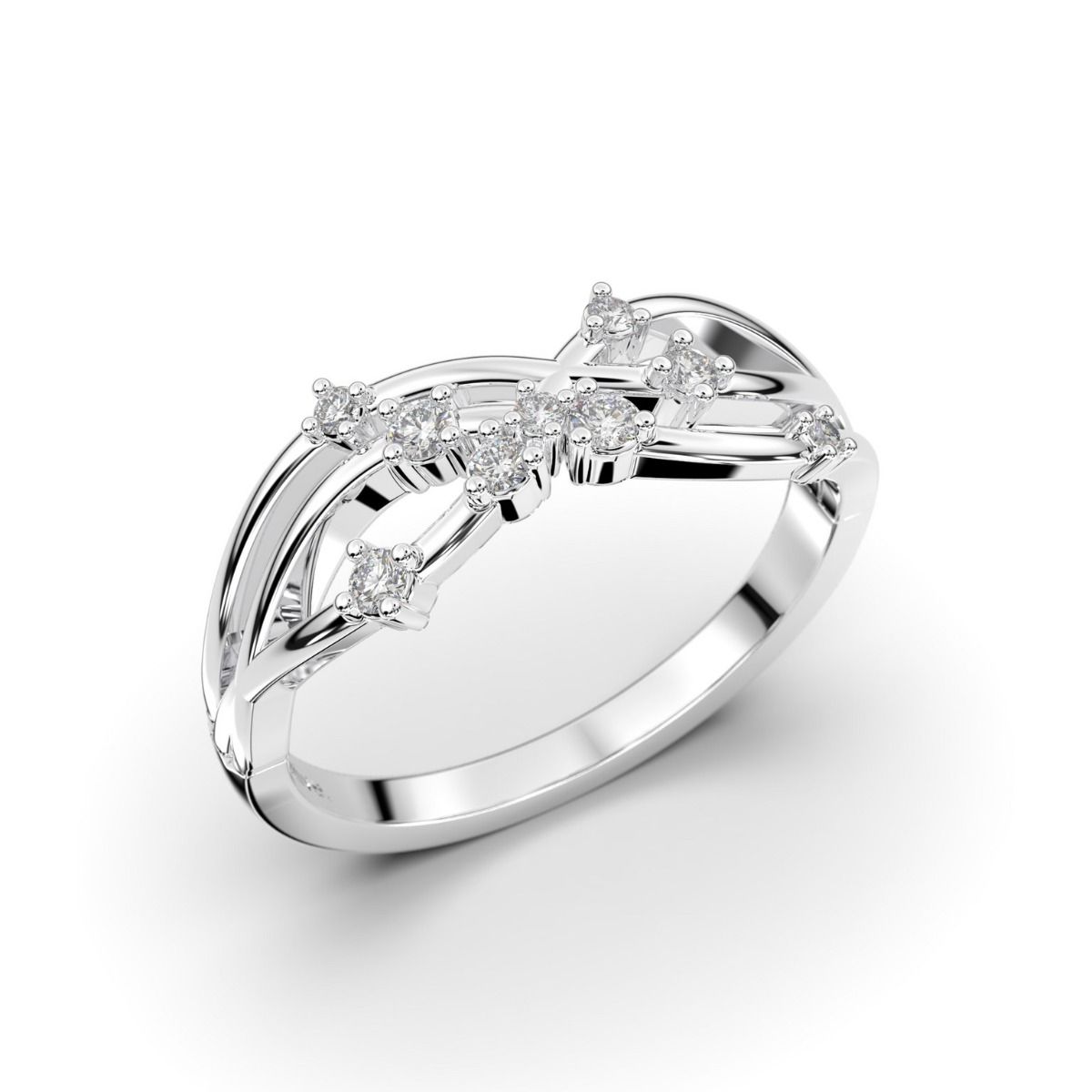 Festive Stella timanttisormus, platina 602-012-PT