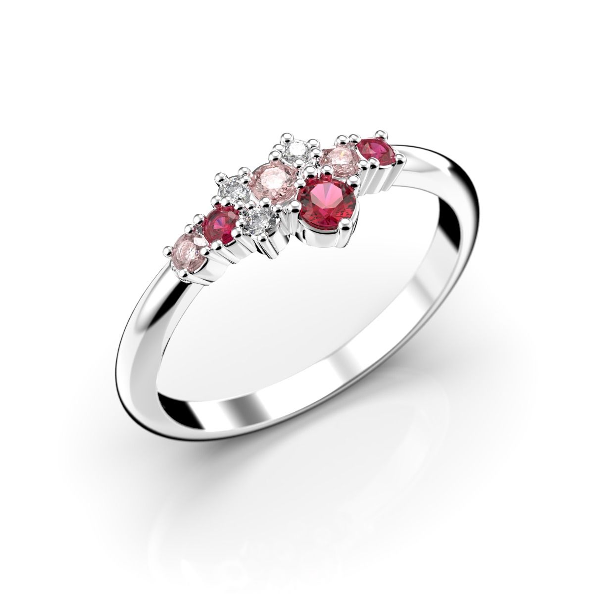 Festive Nelly Pink timanttisormus, platina 609-019P-PT