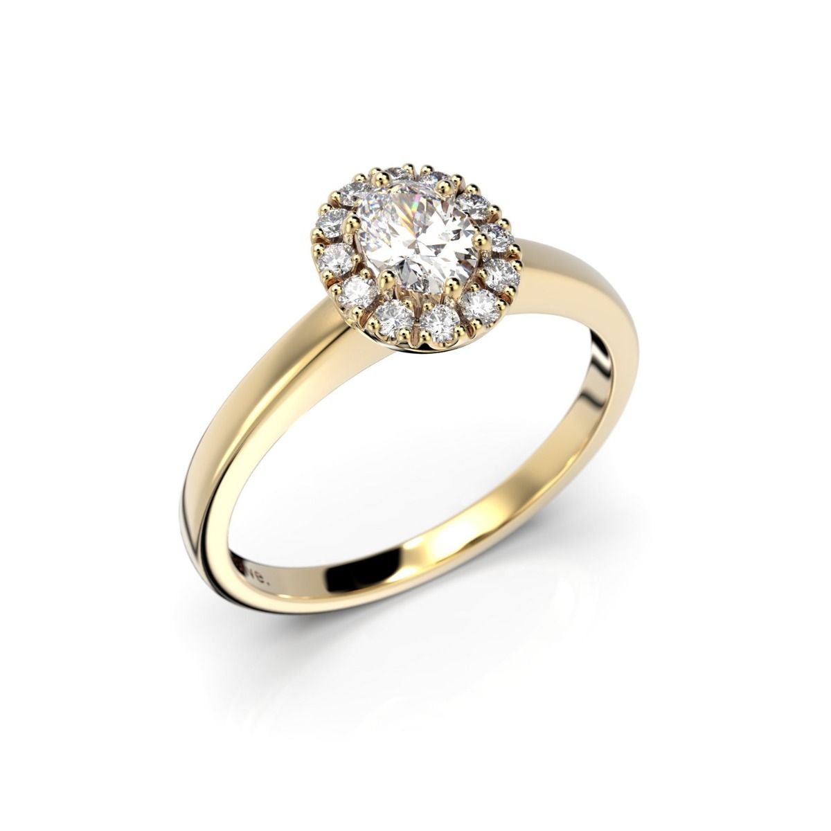 Festive Veronica timanttisormus, keltakulta 642-042-KK