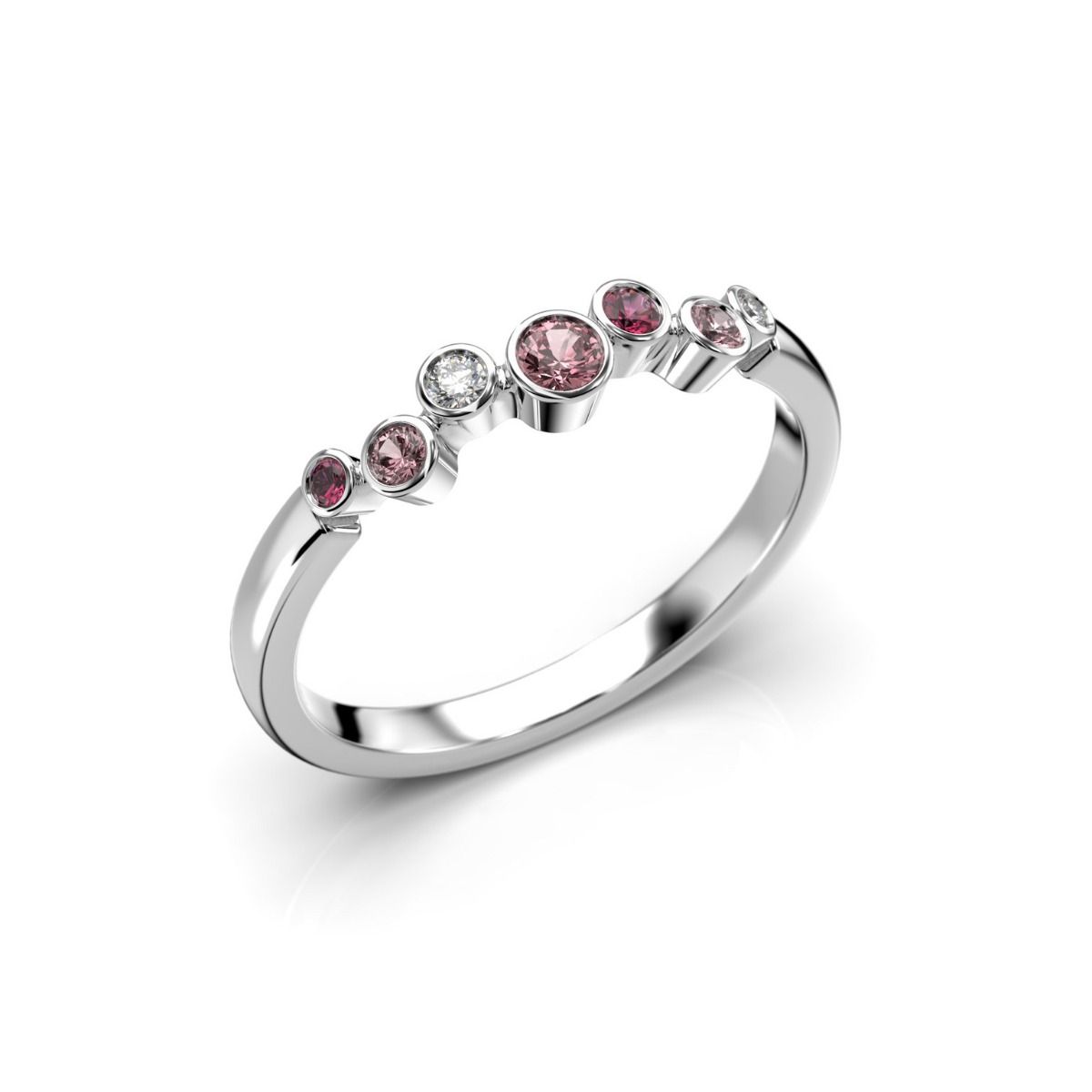 Festive Drop Pink timanttisormus, platina 644-015P-PT