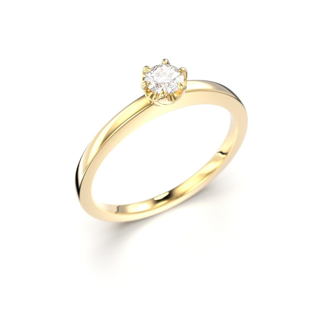 Festive Adele timanttisormus, keltakulta 651-015-KK