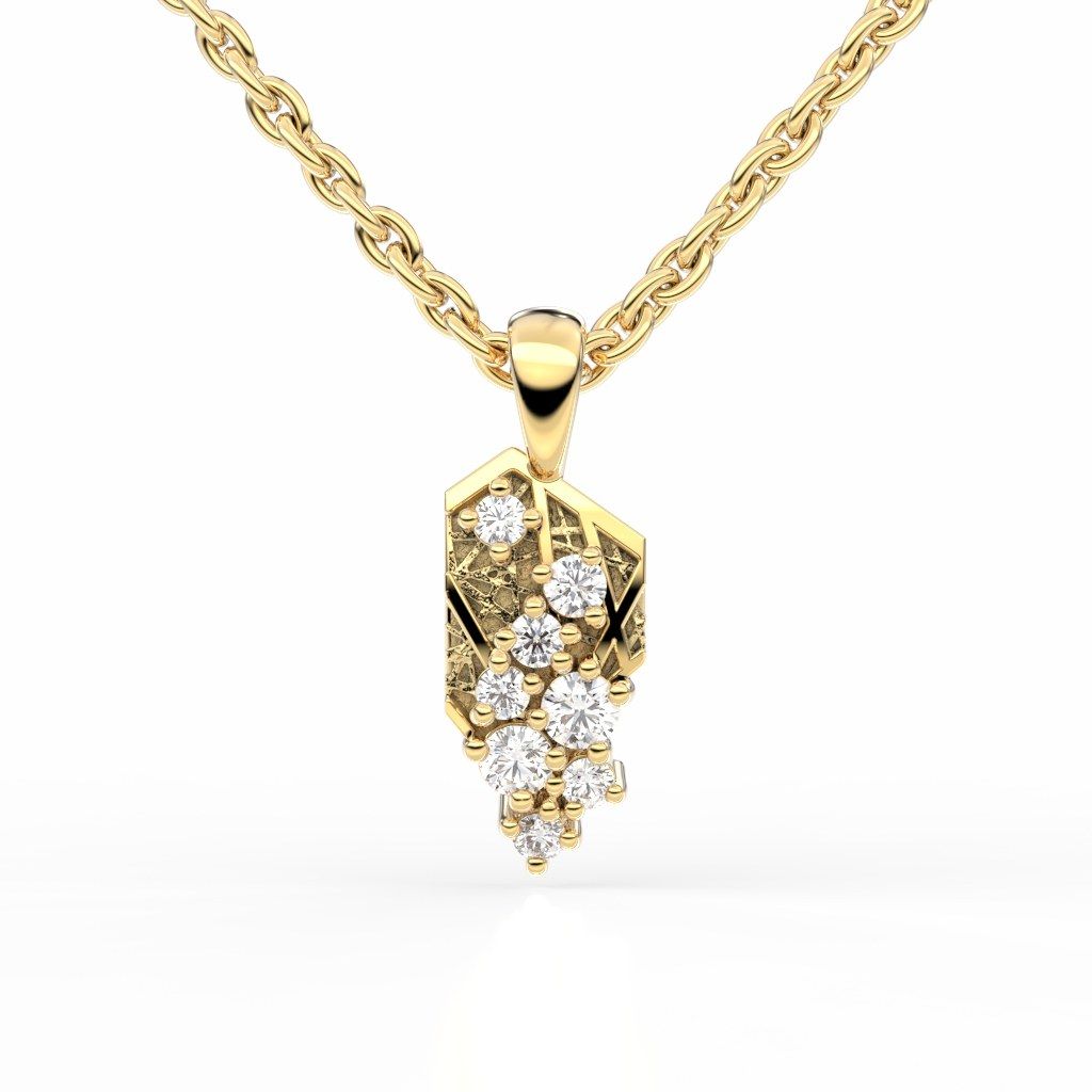 Festive Routa Rakka timanttiriipus, keltakulta 657-011-KK