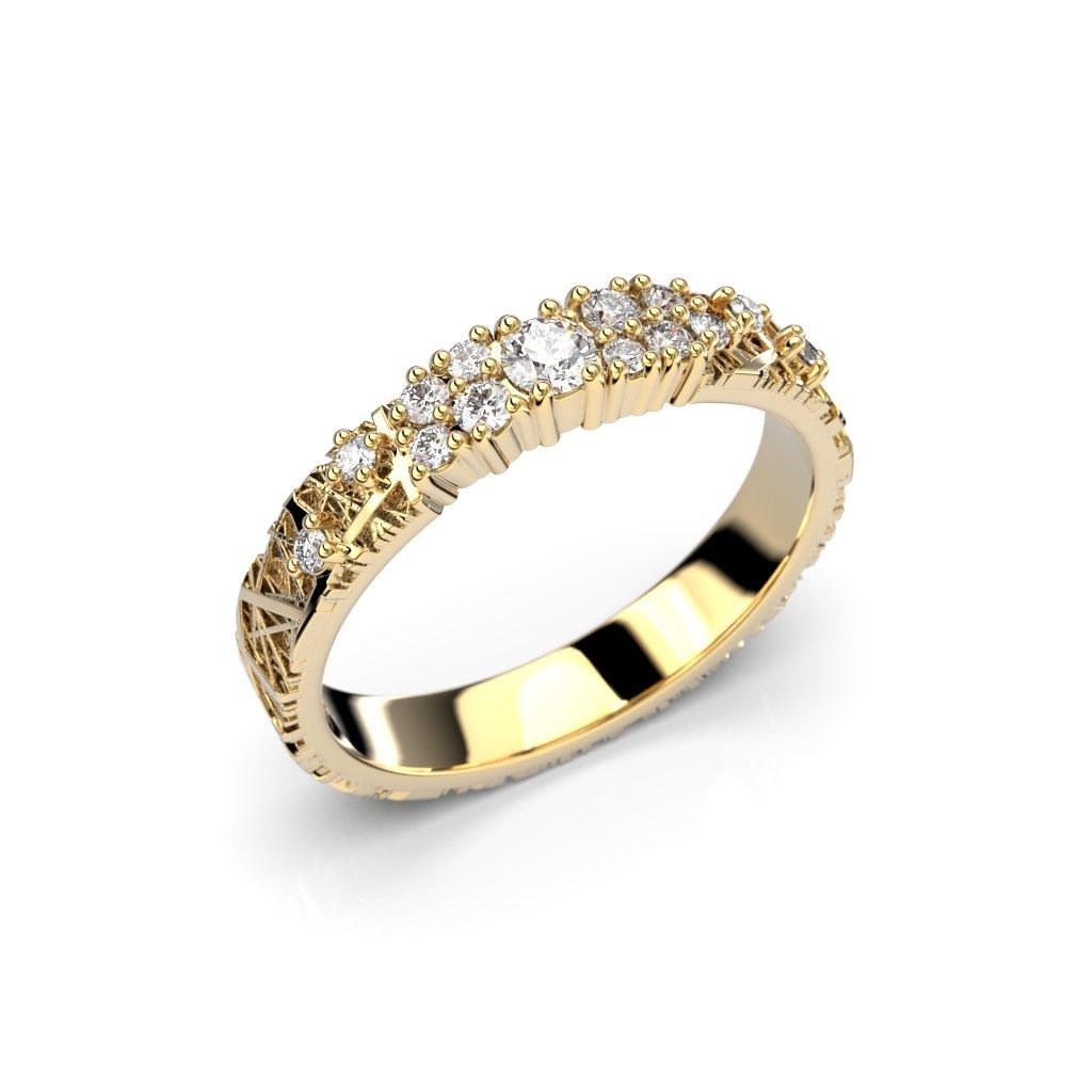 Festive Routa Rakka Kaita timanttisormus, keltakulta 665-023-KK