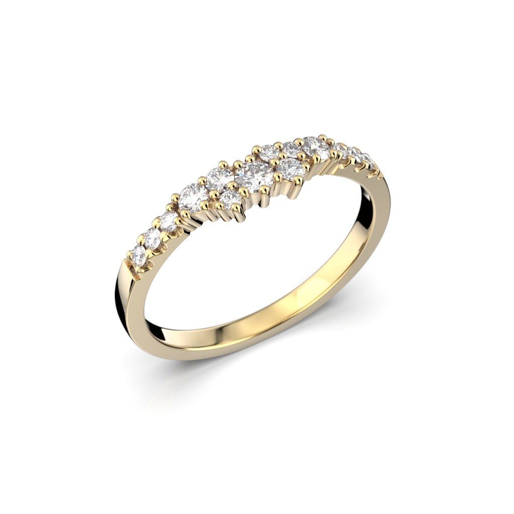 Festive Nadja Side timanttisormus, keltakulta 667-024-KK