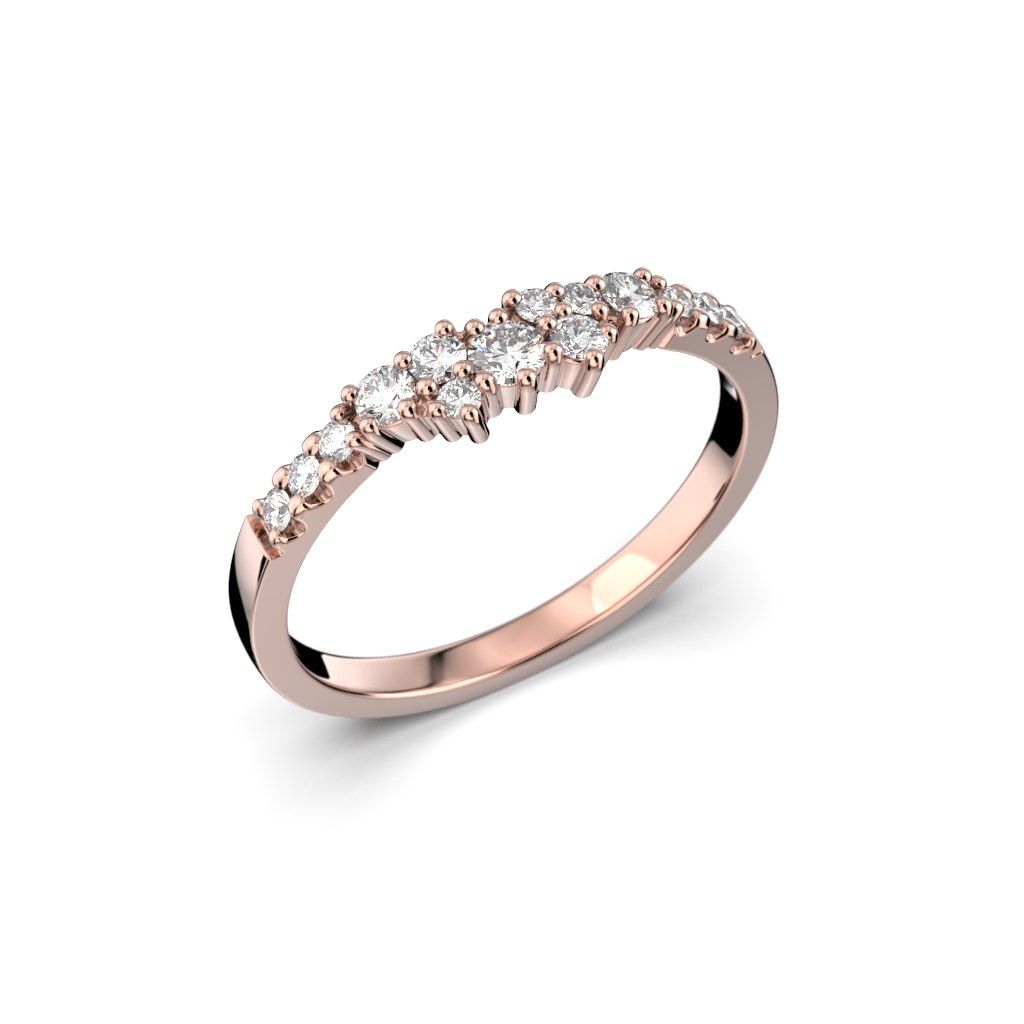 Festive Nadja Side timanttisormus, punakulta 667-024-PK
