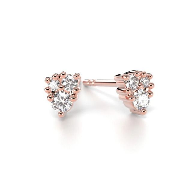 Festive Nadja timanttikorvakorut, punakulta 672-016-PK