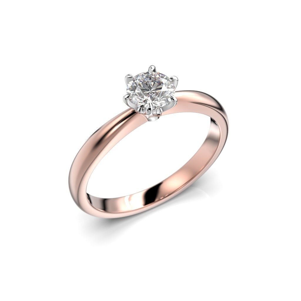 Festive Classic timanttisormus, puna- ja valkokulta 686-050-PV