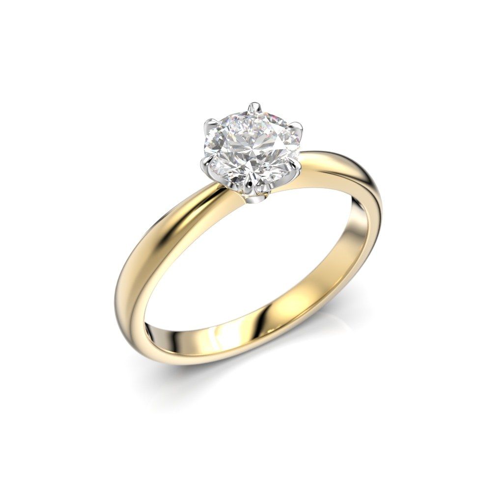 Festive Classic timanttisormus, kelta- ja valkokulta 686-070-KV