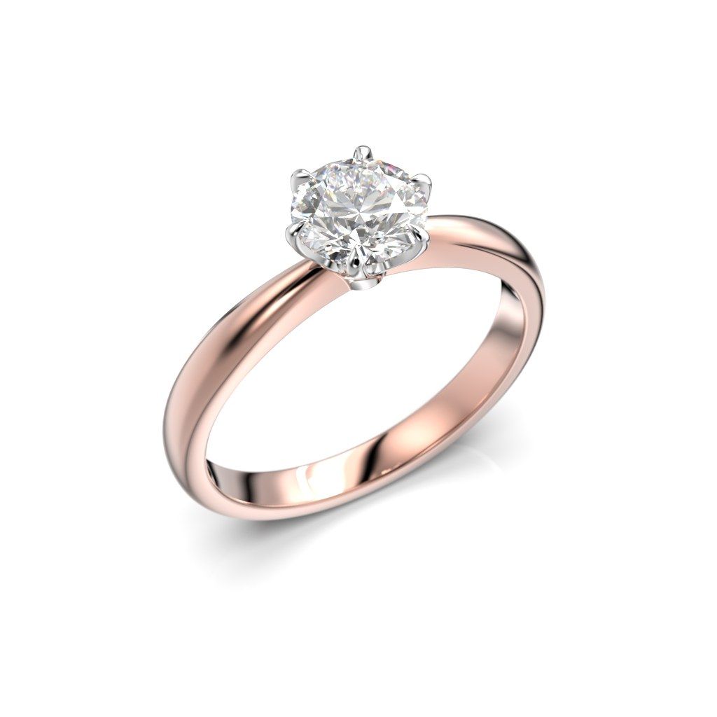 Festive Classic timanttisormus, puna- ja valkokulta 686-070-PV