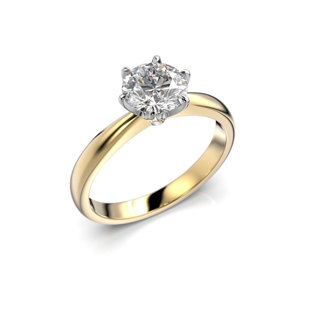 Festive Classic timanttisormus, kelta- ja valkokulta 686-100-KV