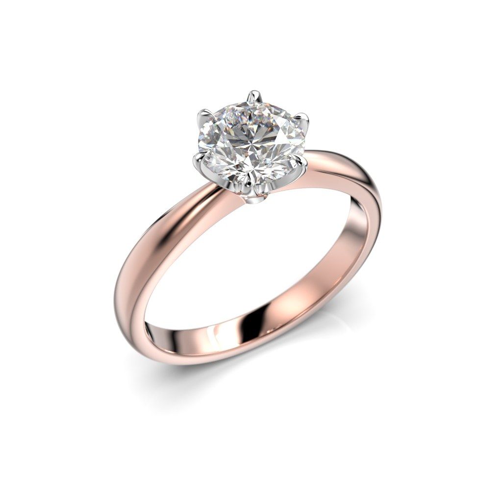 Festive Classic timanttisormus, puna- ja valkokulta 686-100-PV