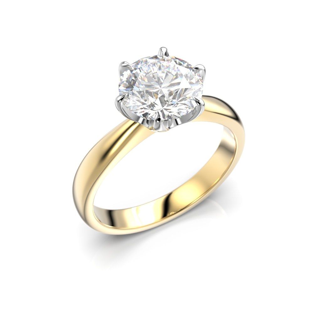 Festive Classic timanttisormus, kelta- ja valkokulta 686-200-KV