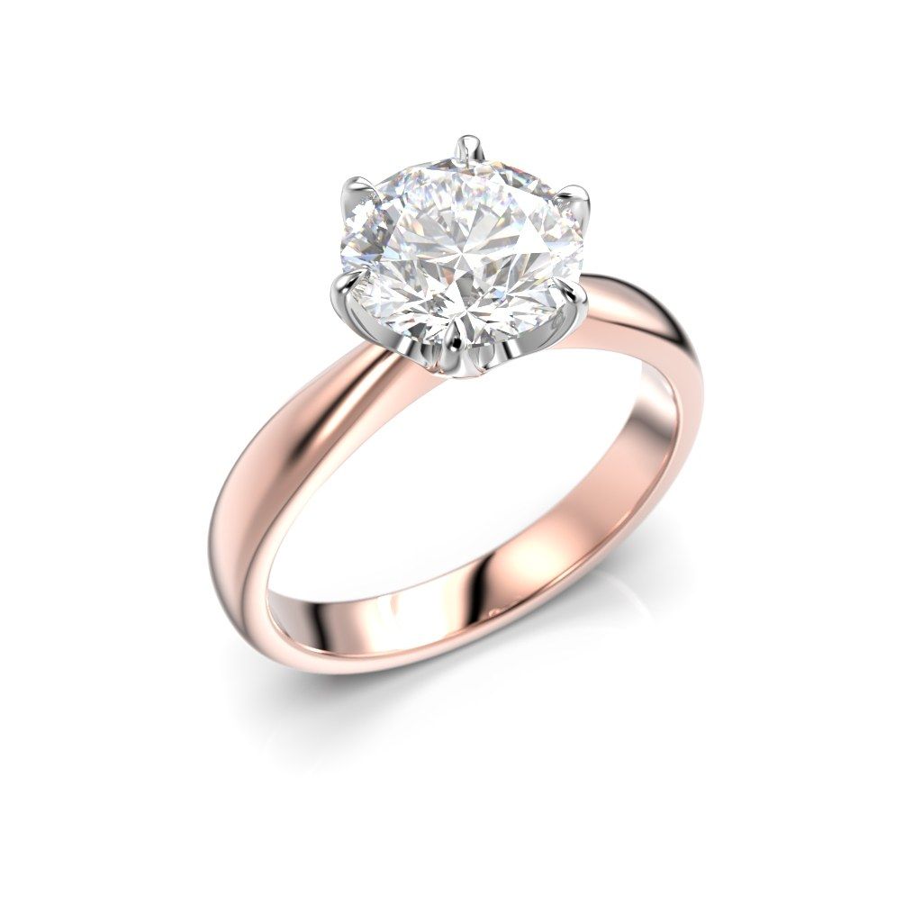 Festive Classic timanttisormus, puna- ja valkokulta 686-200-PV