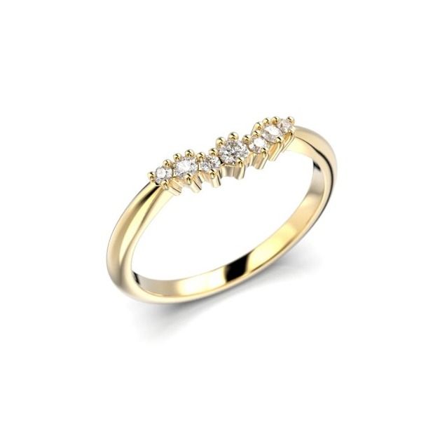 Festive Nelly Side timanttisormus, keltakulta 698-011-KK