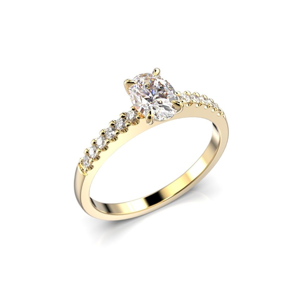 Festive Selena Side timanttisormus, keltakulta 703-062-KK