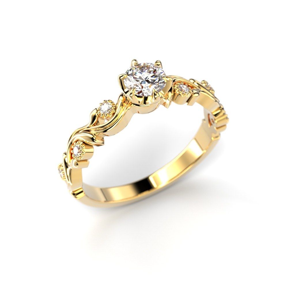 Festive Feeniks timanttisormus, keltakulta 713-036-KK