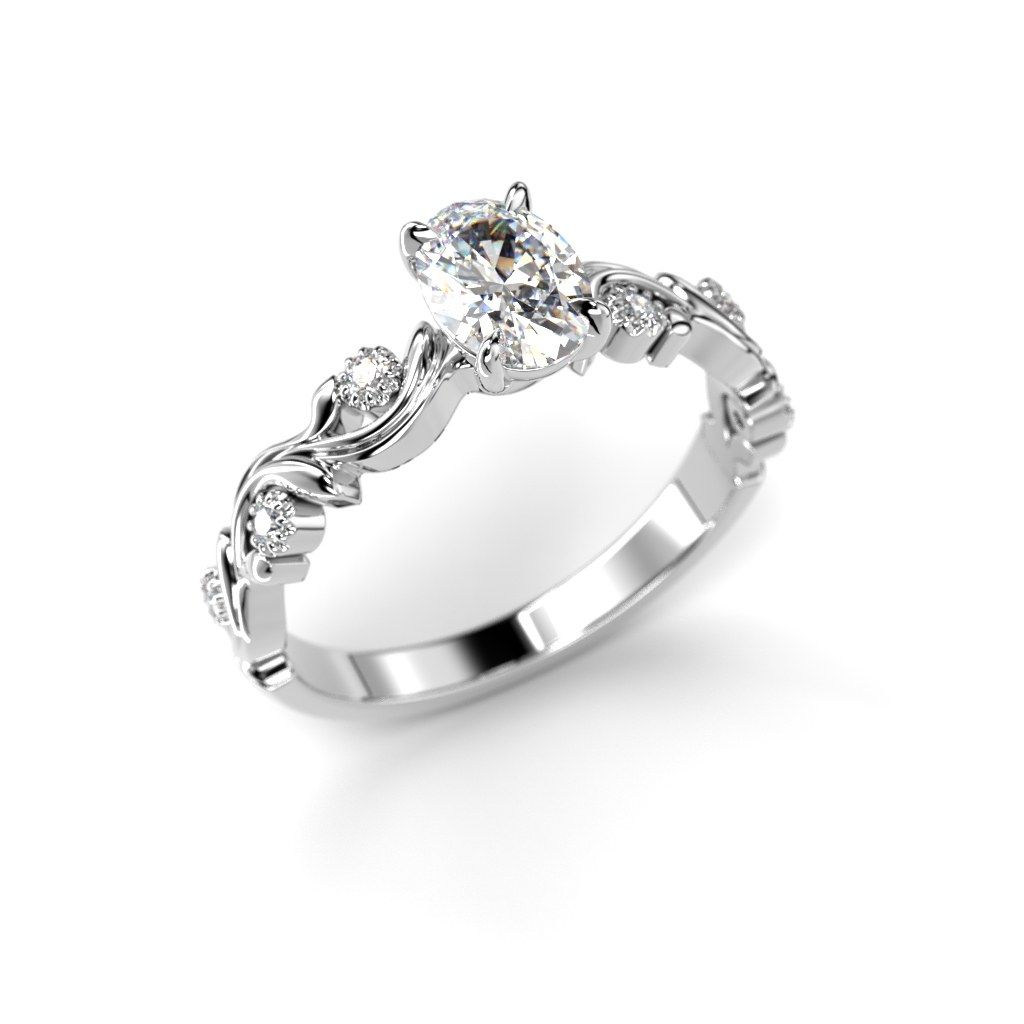 Festive Feeniks Lux Oval timanttisormus, platina 716-056-PT