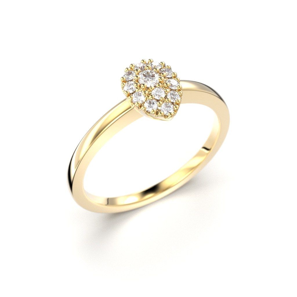 Festive Penelope timanttisormus, keltakulta 717-015-KK