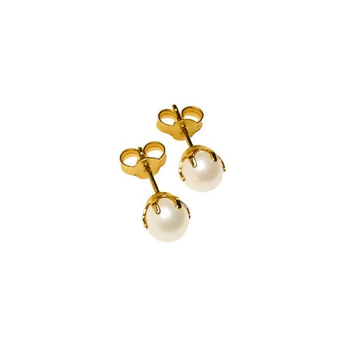 Goldene Perlenohrringe, 5 mm 7212050000
