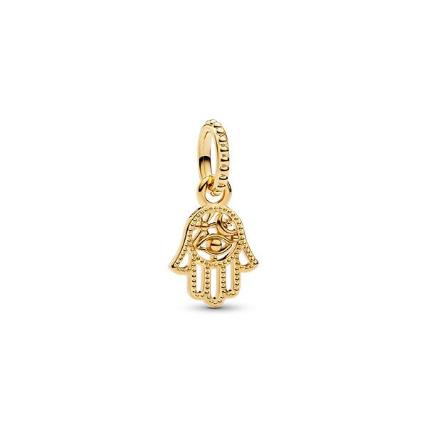 Pandora Protective Hamsa Hand Dangle hela, kullattu 769144C00