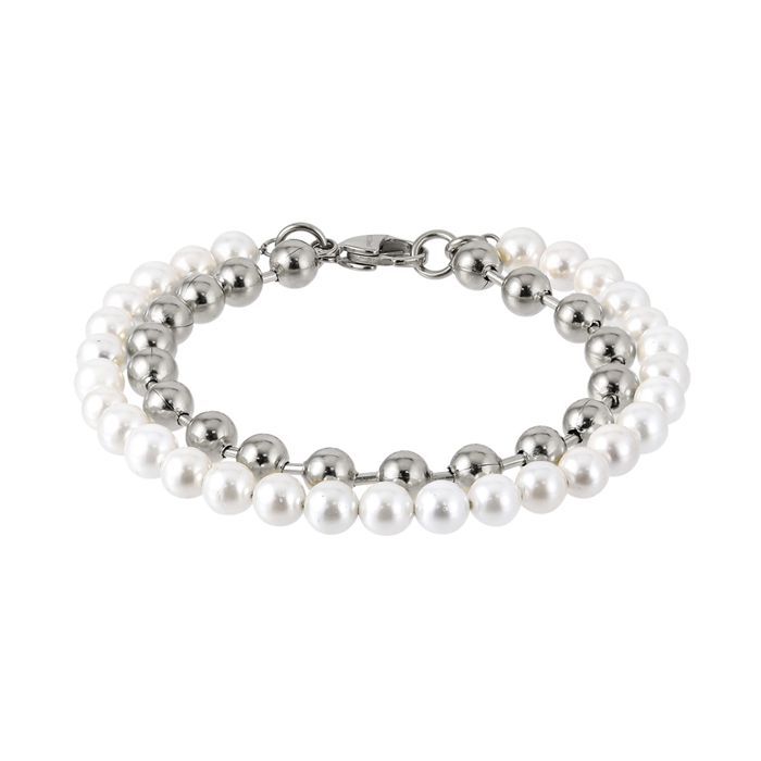 Teräs / helmirannekoru BSS906 SS+WHITE