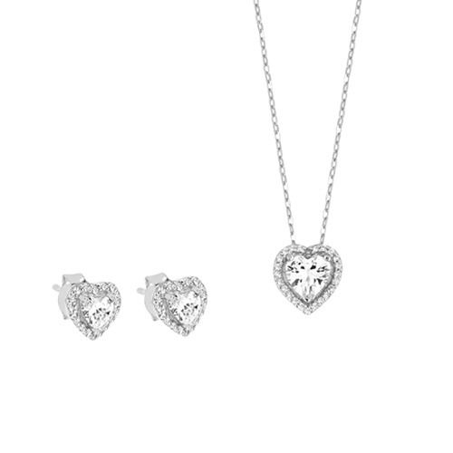 Hopeinen korusetti, sydän