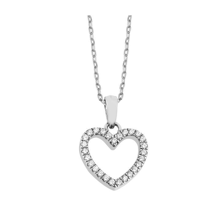 Hopeinen kaulakoru, sydän D184251N